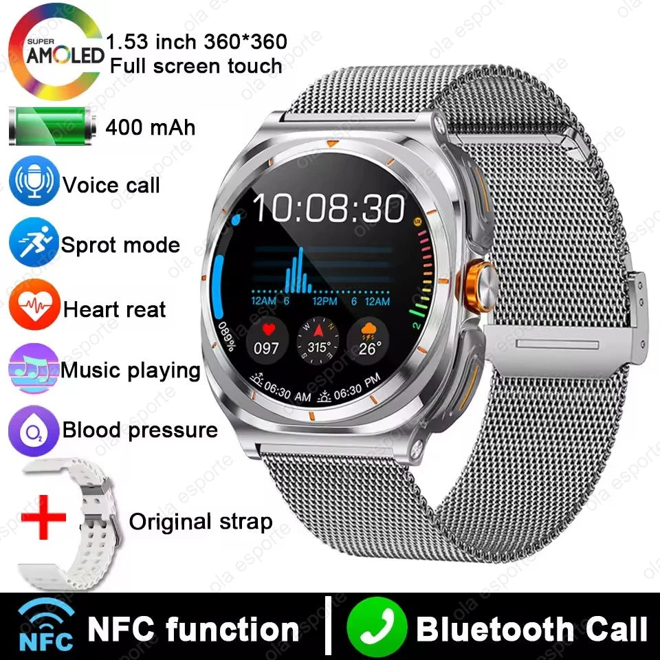 New GT98 Smart Watch TWS Headset 2 In 1 AMOLED Wireless Headset Bluetooth Call Outdoor Sport Music Health Monitor Smartwatch Men