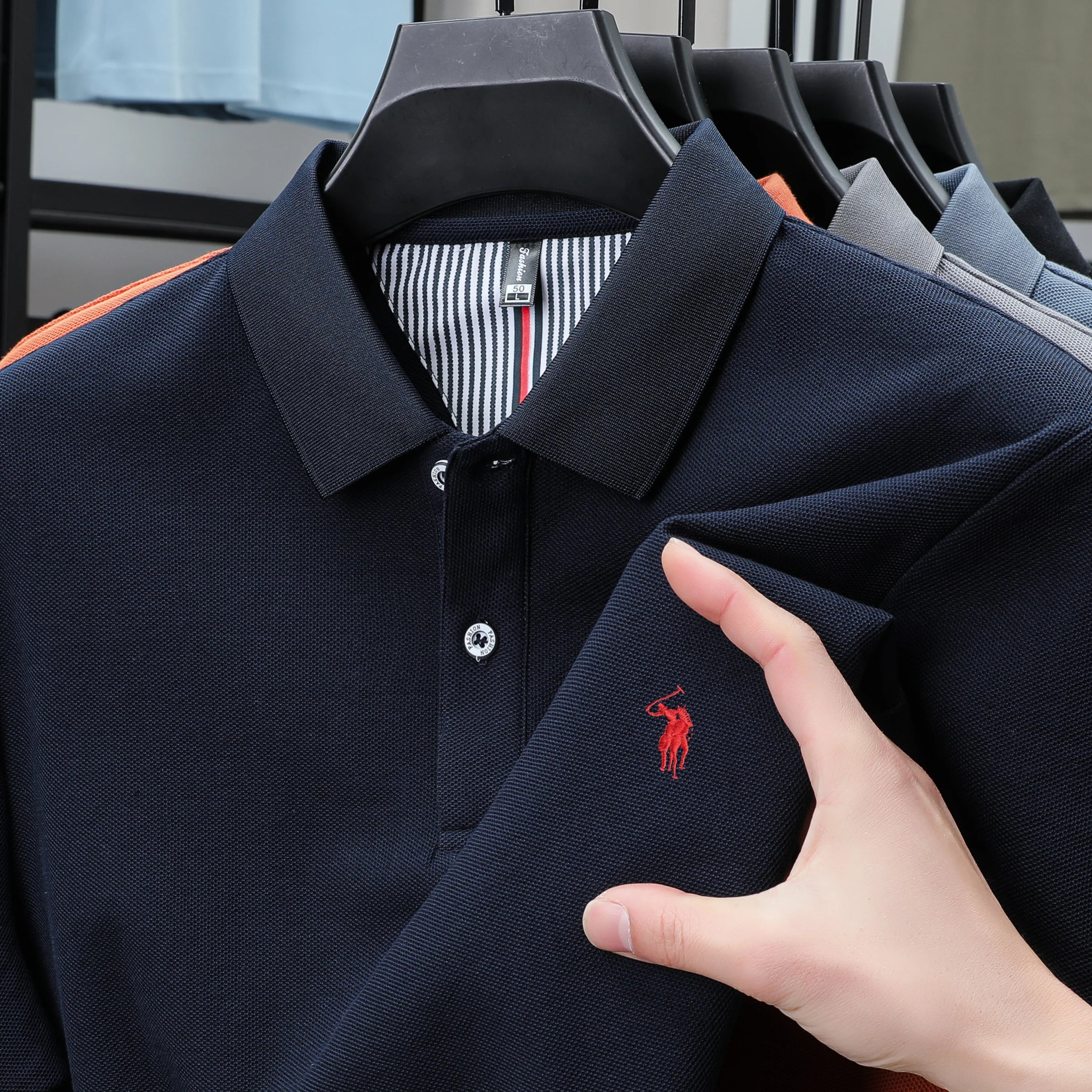 100% pure cotton 2025 summer men's Polo T-shirt high-end designer brand fashion cozy short sleeve 3D embroidery design hot sale