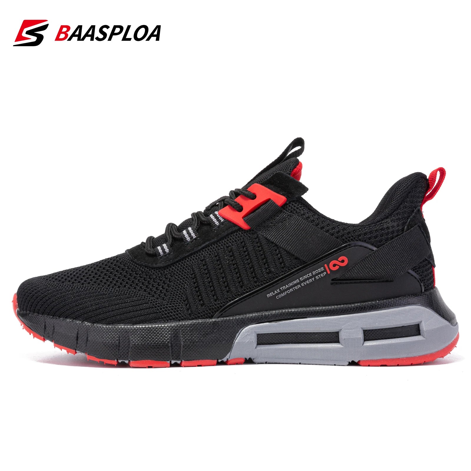 Baasploa Men Sport Shoes Mesh Breathable Walking Shoes for Men Lightweight Non-Slip Outdoor Fashion Casual Sneakers Lace Up Male