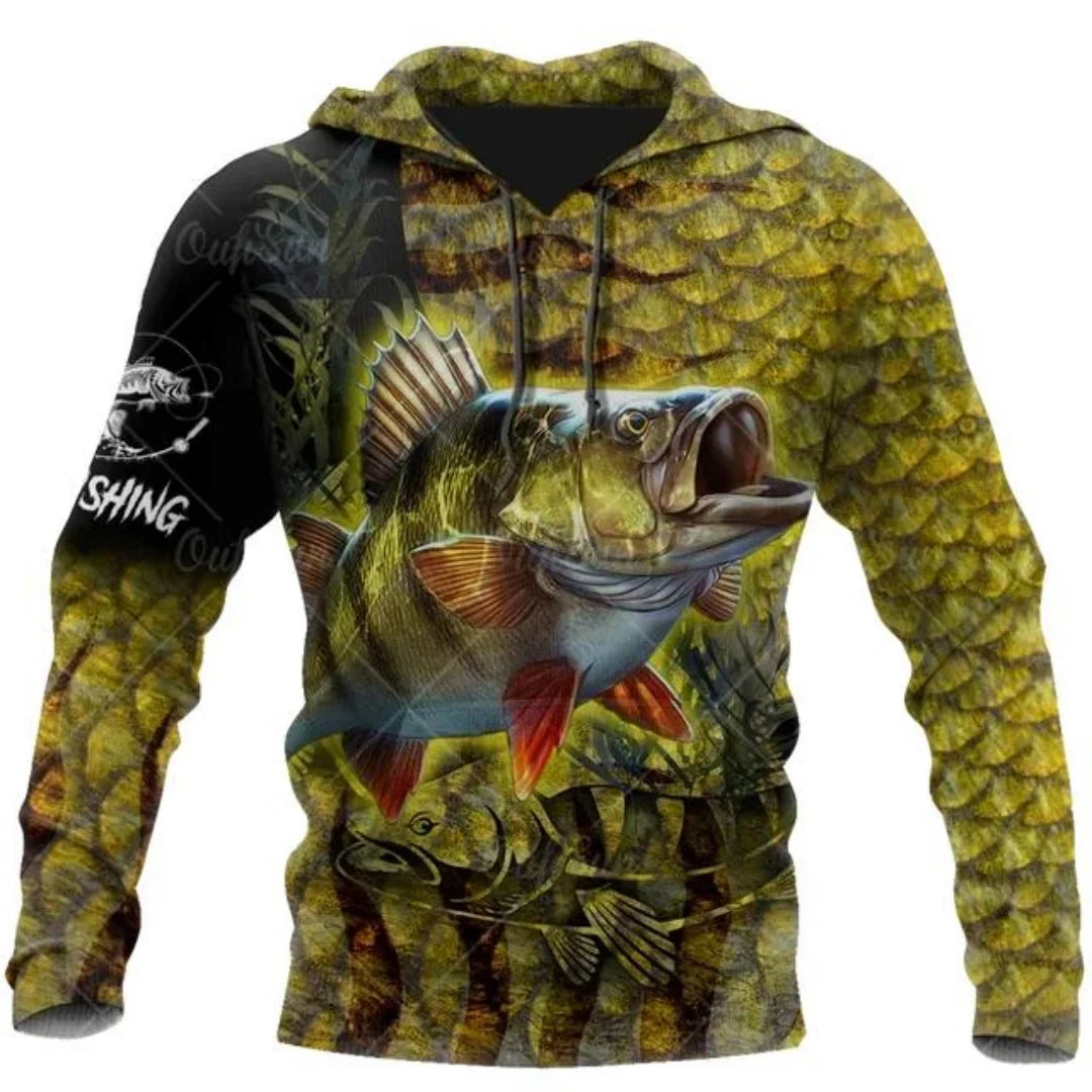 Professional graphic hoodie for fishing 3D Print Spring And Autumn Fashion Versatile Streetwear Men's And Women's Y2K Hoodies