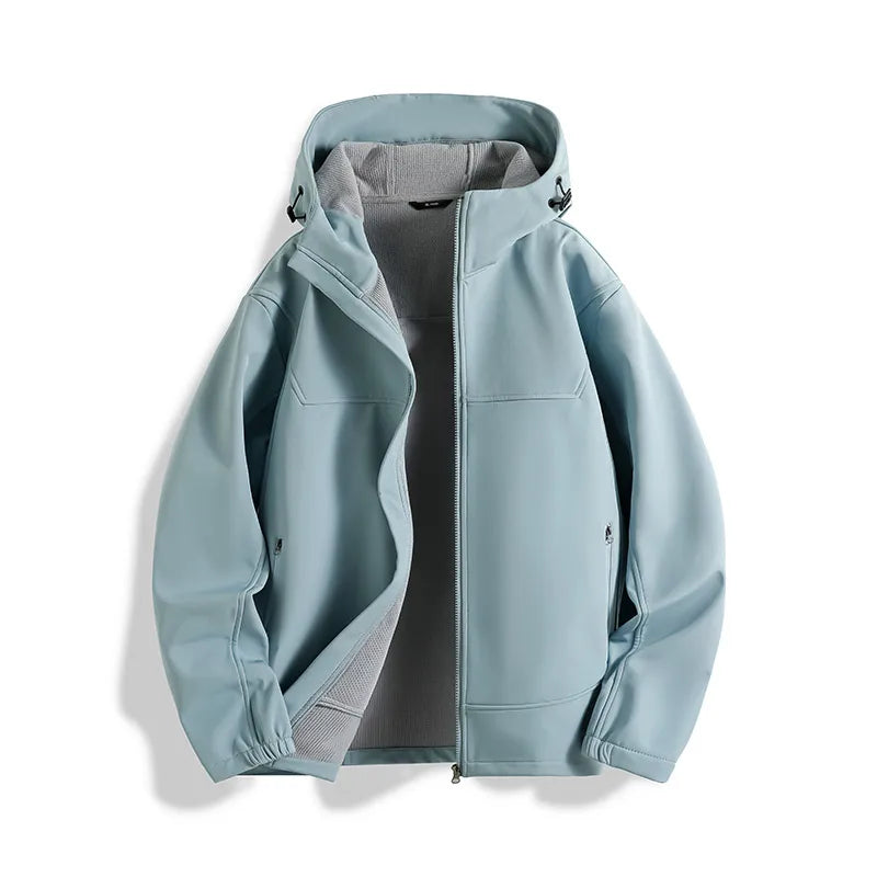Men's Sports Outdoor Jacket Fleece-lined Versatile Autumn Winter Coat Mountaineering Cycling Camping Windproof Waterproof Casual