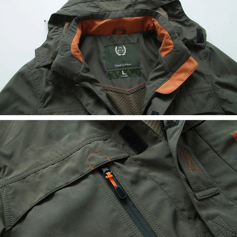 2024 Business Casual Jackets Man Sports Coat Autumn Windproof Hooded Jackets Quick Drying Lightweight Outdoor Climbing Outwear