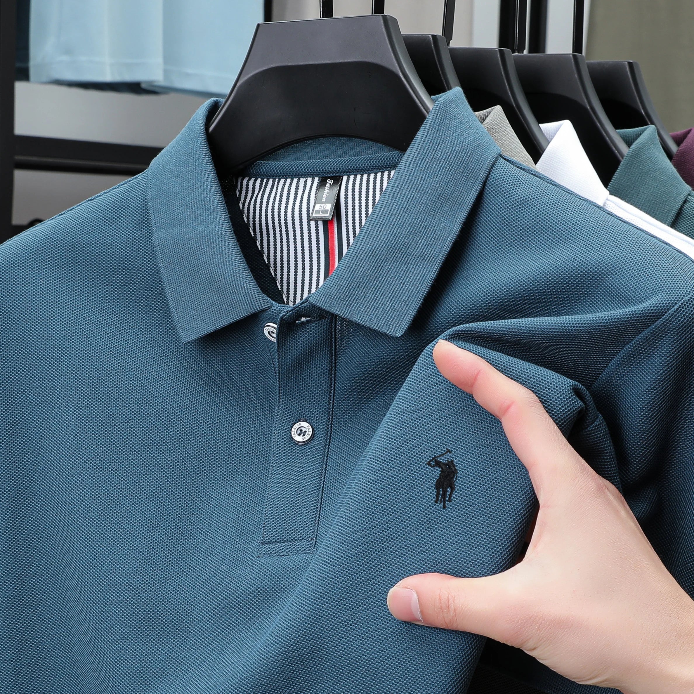 100% pure cotton 2025 summer men's Polo T-shirt high-end designer brand fashion cozy short sleeve 3D embroidery design hot sale