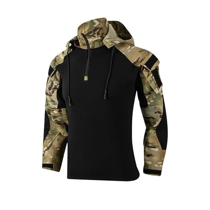 Paintball Tactical Suits Work Clothing Uniform Multi Pockets Combat Camo Shirts Hooded Cargo Knee Pads Pants Hunting Clothes