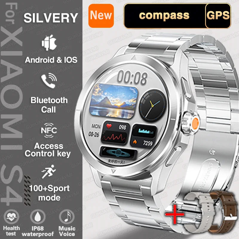 For Xiaomi Watch S4 Ultra GPS Sport Version Smart Watch Men AMOLED HD Display Waterproof Bluetooth Call Outdoor Wristband Watchs