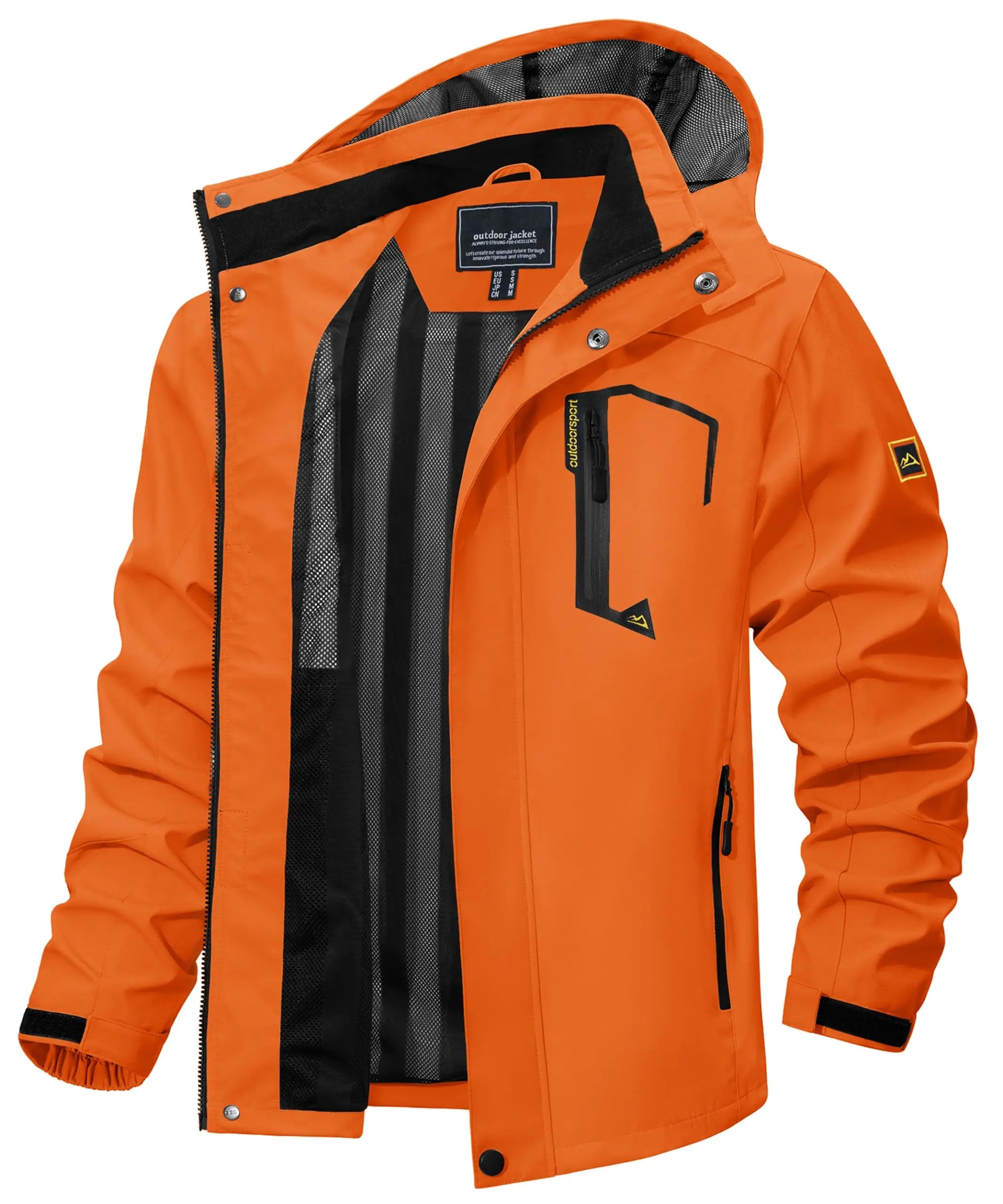 TACVASEN Spring Autumn Lightweight Jackets Mens Mesh Lined Waterproof Rain Jacket Outdoor Fishing Hiking Jacket Male Windbreaker