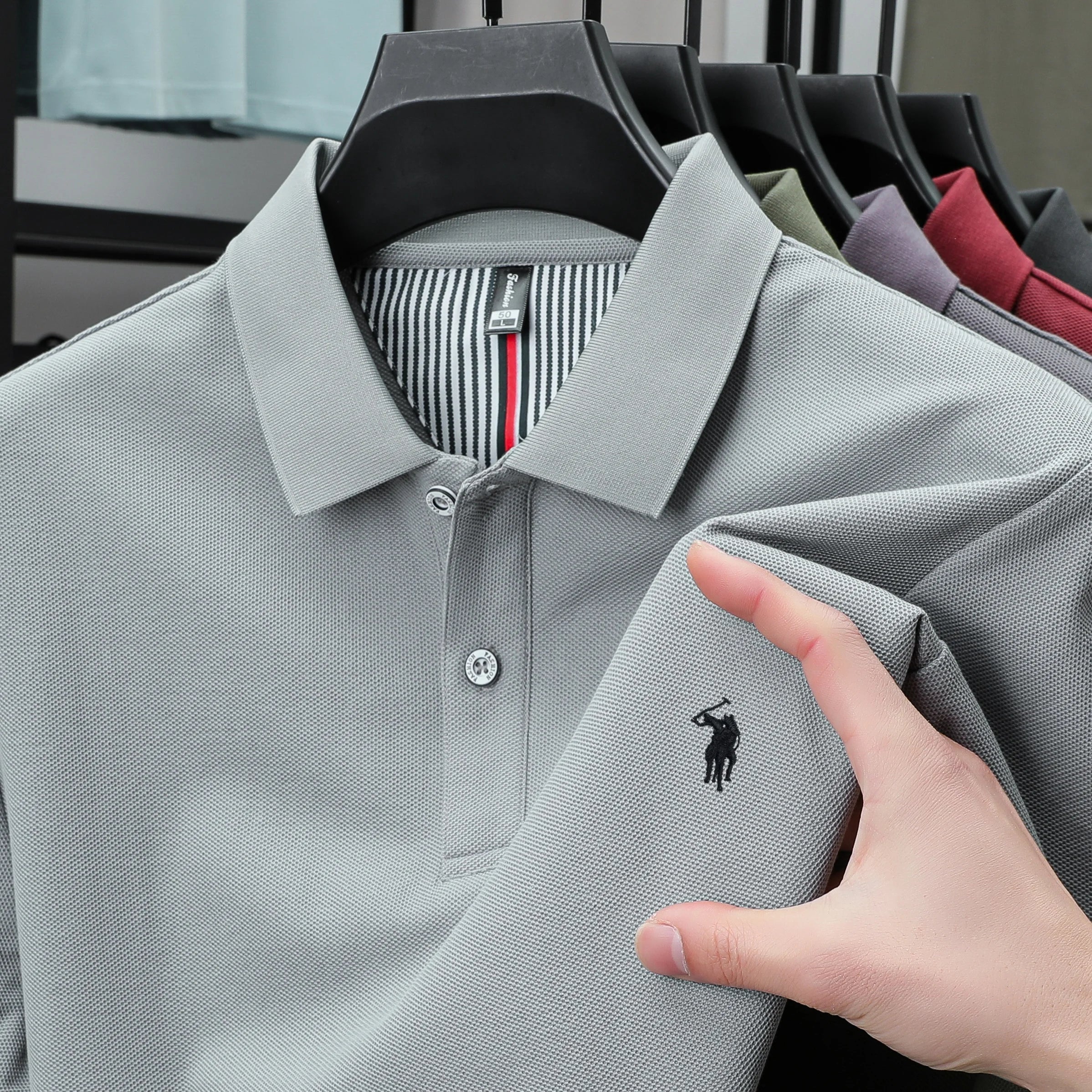100% pure cotton 2025 summer men's Polo T-shirt high-end designer brand fashion cozy short sleeve 3D embroidery design hot sale