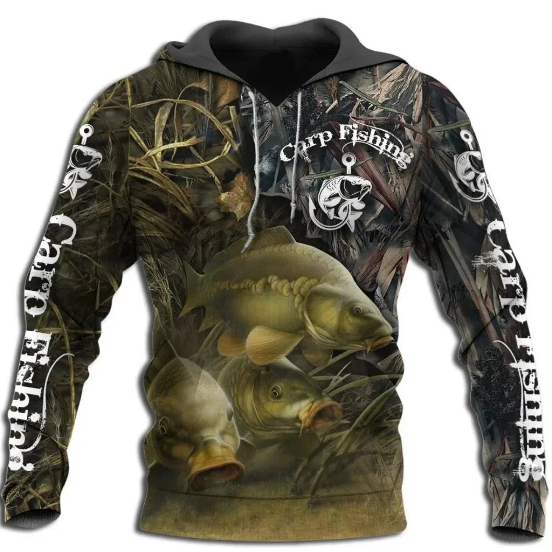 Professional graphic hoodie for fishing 3D Print Spring And Autumn Fashion Versatile Streetwear Men's And Women's Y2K Hoodies