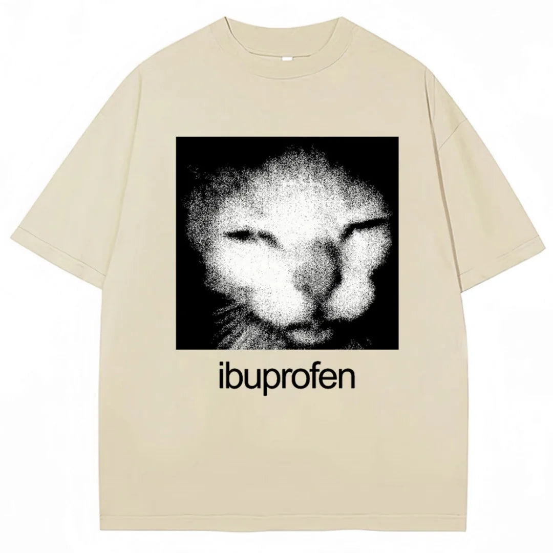 Retro funny cat pattern T-shirt Summer Fashion Leisure High-end Versatile Breathable Pure cotton Men's And Women's Y2K T-Shirt