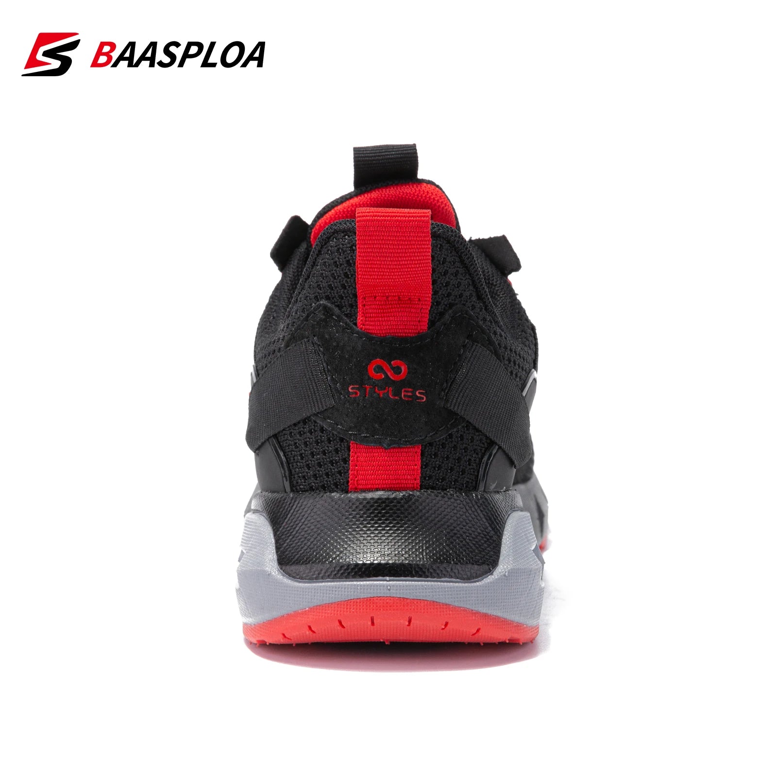 Baasploa Men Sport Shoes Mesh Breathable Walking Shoes for Men Lightweight Non-Slip Outdoor Fashion Casual Sneakers Lace Up Male