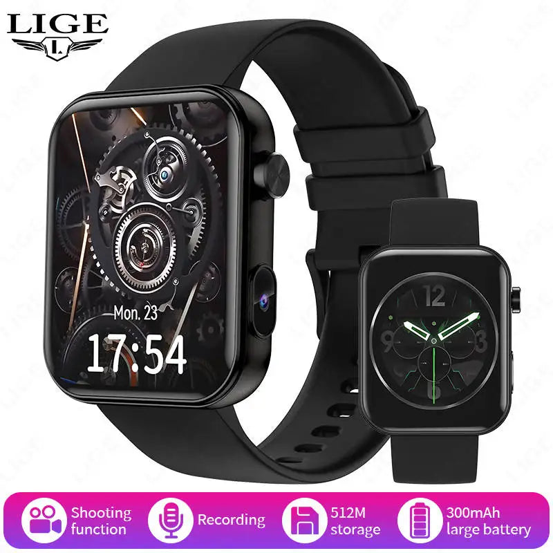 LIGE 512MB Memory Camera Smartwatch Women Take Photo Recording Video Health Monitor Wireless Call Smart Watch 100+ Dynamic Dials