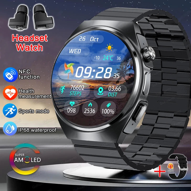 For Xiaomi New 2 in 1 Smart Watch With Earbuds Smartwatch TWS Bluetooth Earphone Heart Rate Blood Oxygen Monitor Sports Watch
