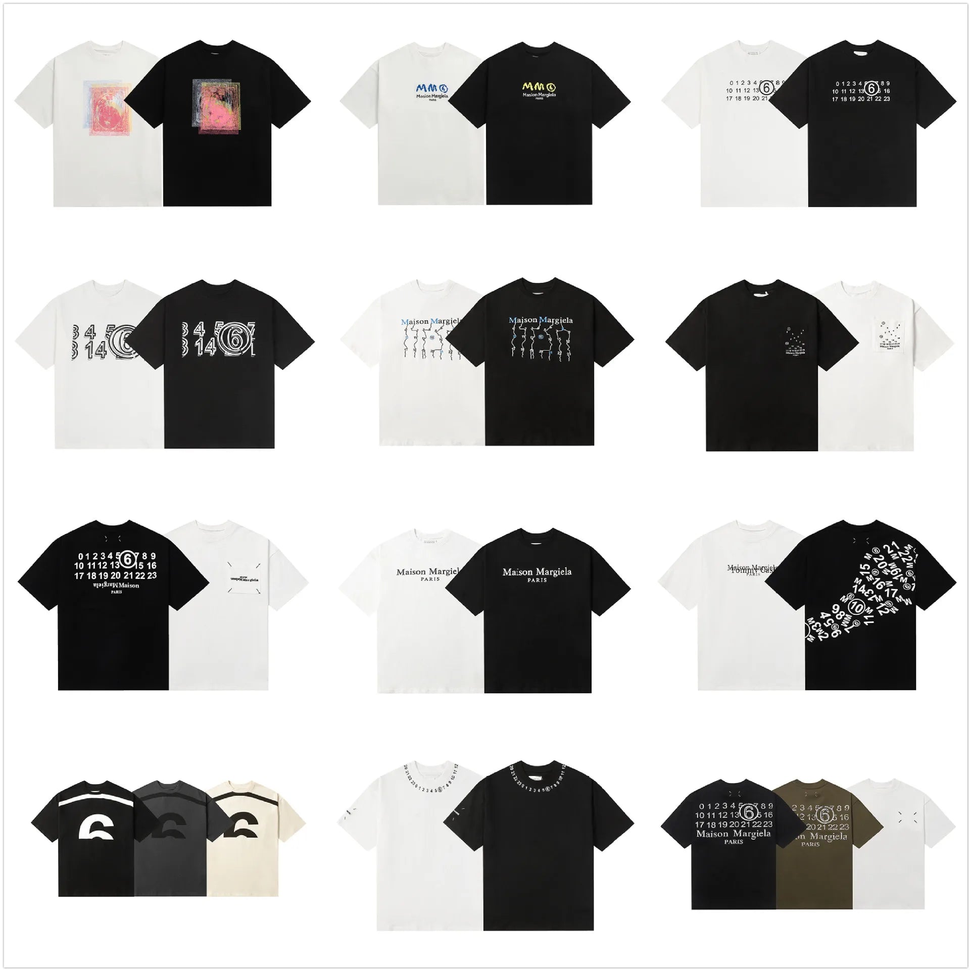 Maison Margiela MM6 pure cotton double yarn short sleeved men's T-shirt, high-quality in stock