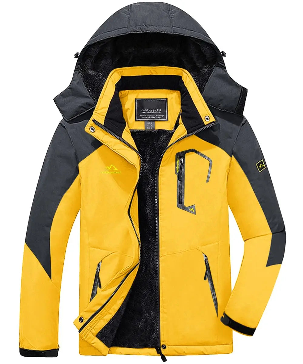 TACVASEN Winter Fleece Lined Jacket Men's Fleece Lining Coats Thermal Warm Jacket Hiking Walking Jacket Outdoor Windbreaker Male