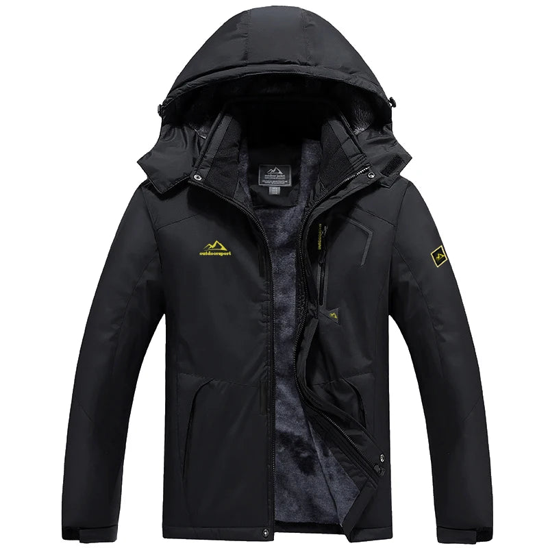 TACVASEN Winter Fleece Lined Jacket Men's Fleece Lining Coats Thermal Warm Jacket Hiking Walking Jacket Outdoor Windbreaker Male