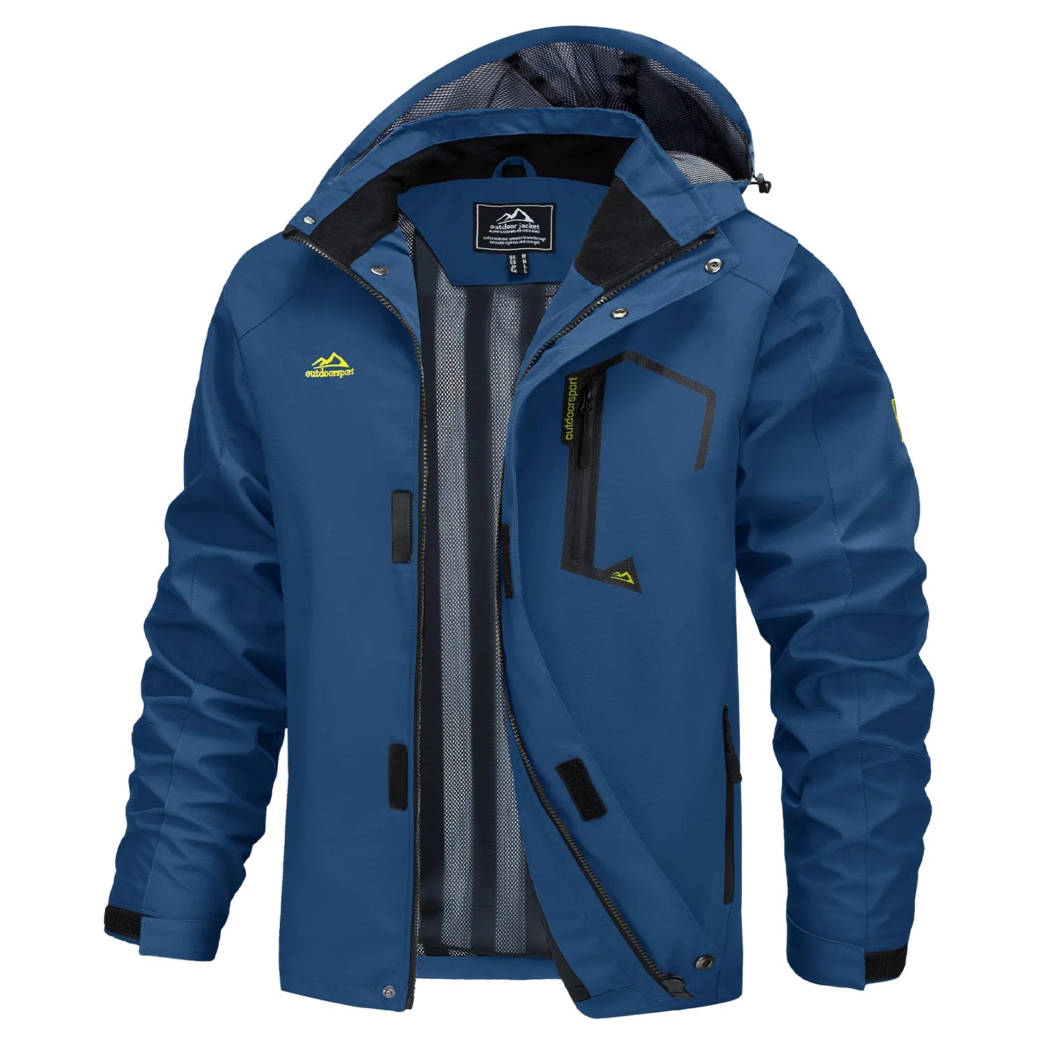 MAGCOMSEN Lightweight Rain Jackets Mens Waterproof Hiking Jackets Mesh Lined Spring Autumn Outdoor Jacket Coats Male Windbreaker