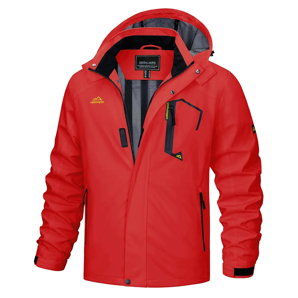 TACVASEN Spring Autumn Lightweight Jackets Mens Mesh Lined Waterproof Rain Jacket Outdoor Fishing Hiking Jacket Male Windbreaker