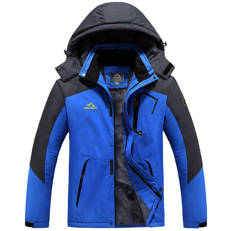 TACVASEN Winter Fleece Lined Jacket Men's Fleece Lining Coats Thermal Warm Jacket Hiking Walking Jacket Outdoor Windbreaker Male