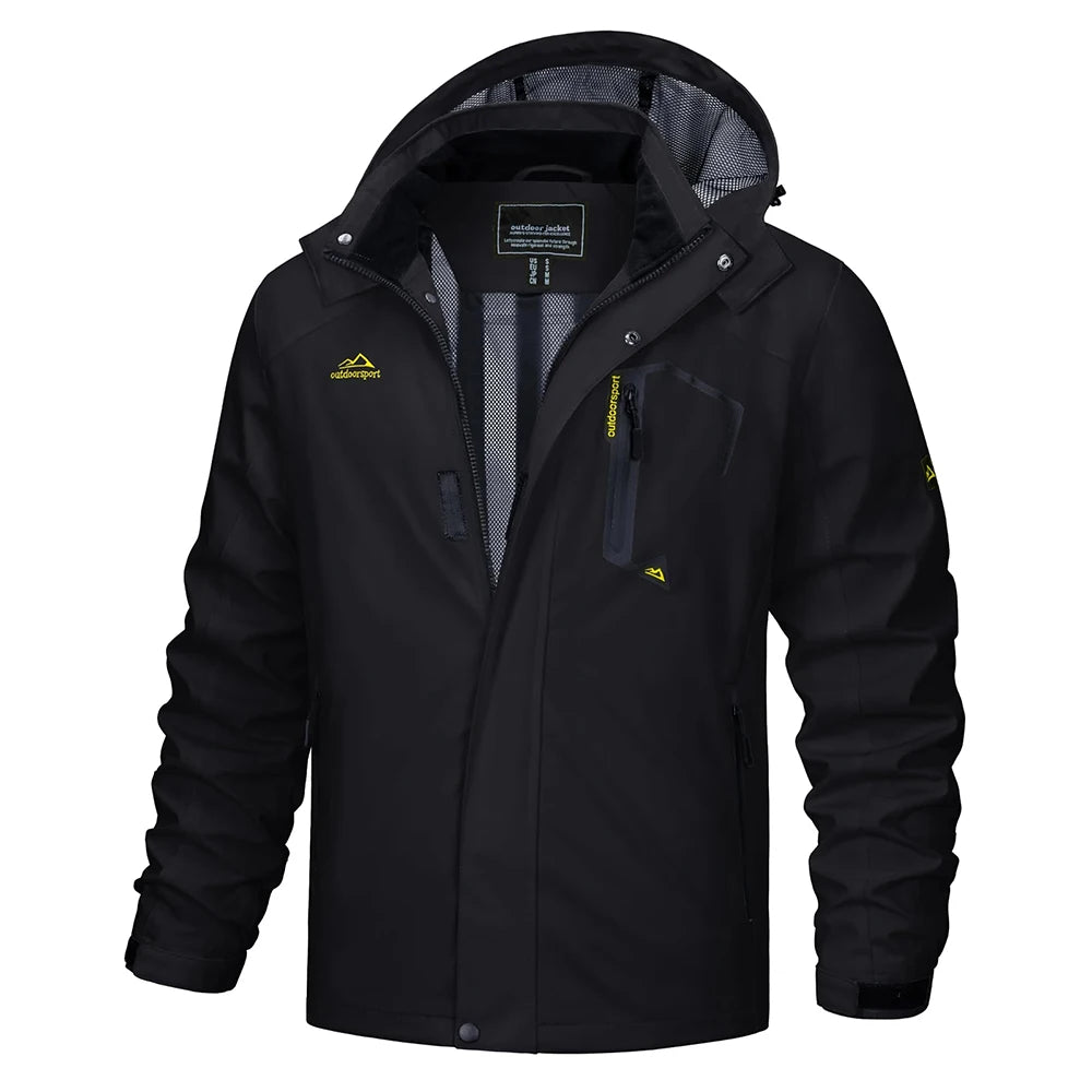 TACVASEN Spring Autumn Lightweight Jackets Mens Mesh Lined Waterproof Rain Jacket Outdoor Fishing Hiking Jacket Male Windbreaker