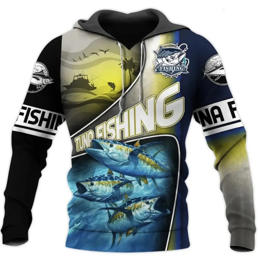 Professional graphic hoodie for fishing 3D Print Spring And Autumn Fashion Versatile Streetwear Men's And Women's Y2K Hoodies