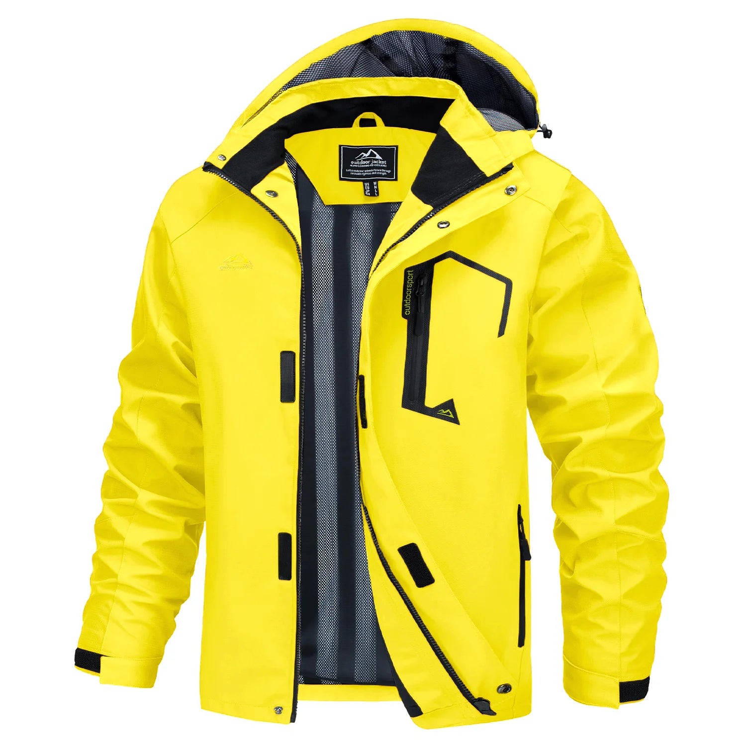 MAGCOMSEN Lightweight Rain Jackets Mens Waterproof Hiking Jackets Mesh Lined Spring Autumn Outdoor Jacket Coats Male Windbreaker