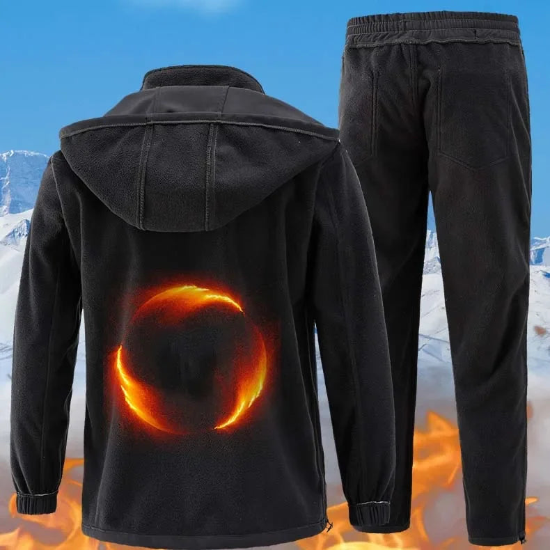 Men Winter Autumn Fleece Jackets Tactical Waterproof Suits Outdoor Hiking Camping Tracksuits Coats Thermal Pants Men Clothing