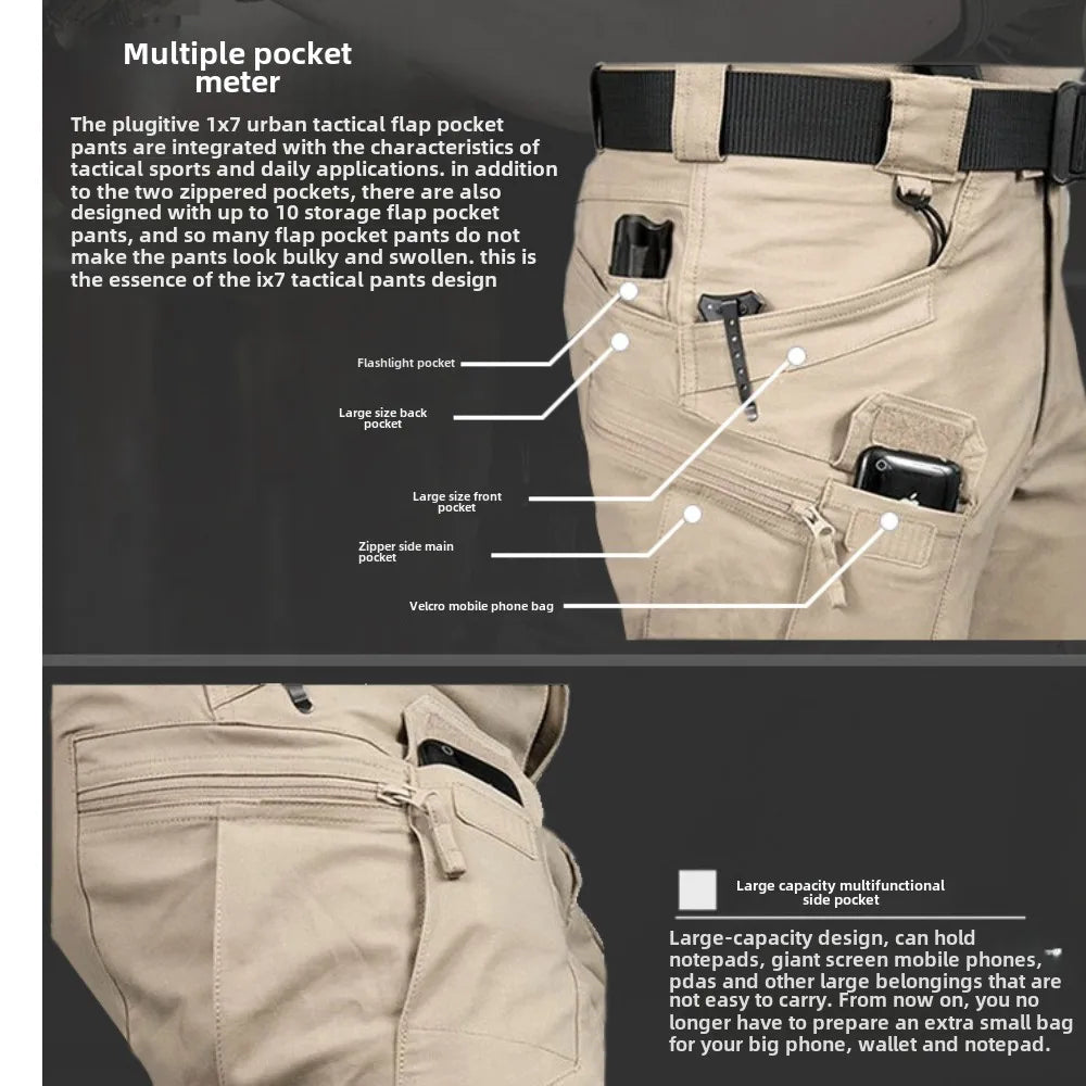 Outdoor tactical pants, men's long pants, wear-resistant military pants, training pants, hiking pants, factory work clothes