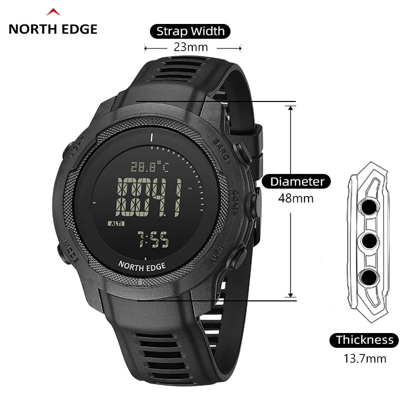 NORTH EDGE VERTICO Men's Digital Watch Smart Watch For Man Sports WR50M Watch Altimeter Barometer Compass