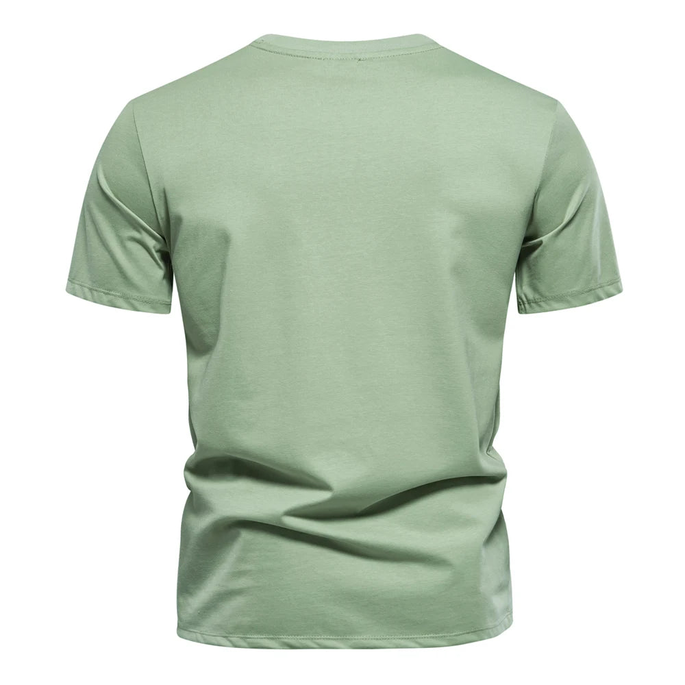 Summer Cool Cotton Blend T-shirt for Men Short Sleeve Brand Quality Embroidery Mens T Shirts