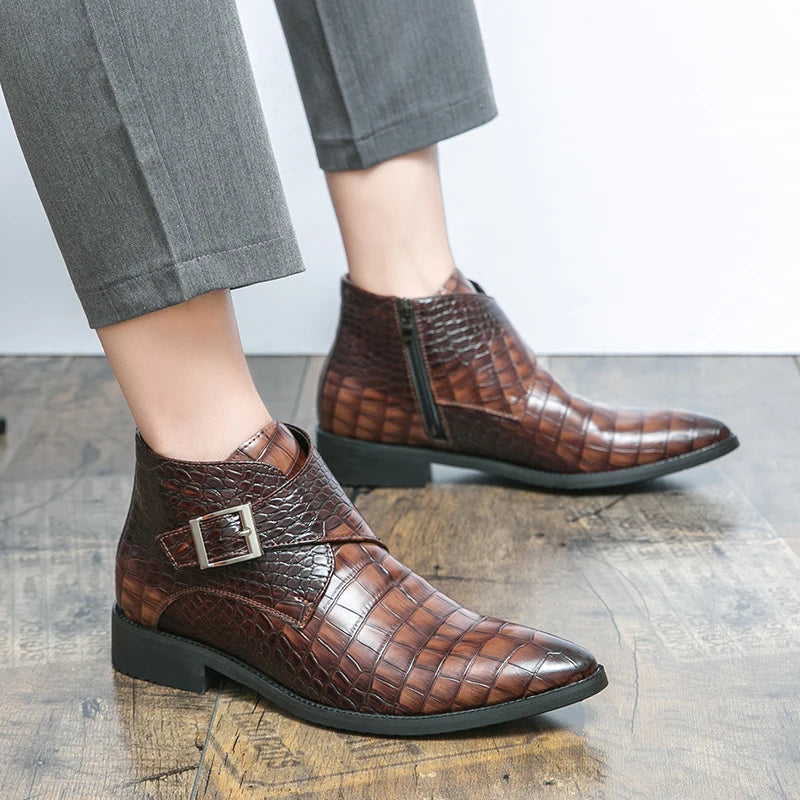 Cowboy Boots Men Genuine Leather Boots for Men Shoes Luxury Shoes High Quality Dress Booty Man Casual Sneakers Men's Shoe Ankle