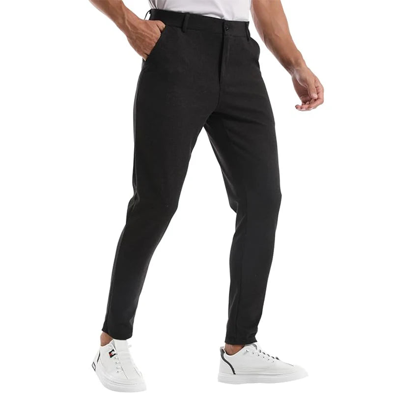 Casual Fashion Pants Men Sportswear Business Suit Pants Track Smart Joggers Sweatpants Black Bottoms Office Trousers For Men